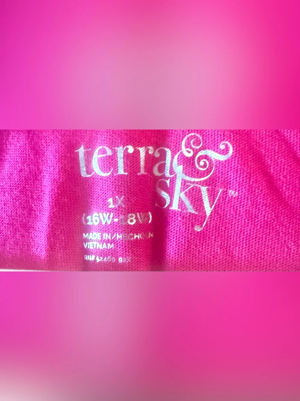 Terra & Sky Women's Fuchsia Hot Pink V-Neck Long Sleeve Top Plus Size 1X - Picture 6 of 8